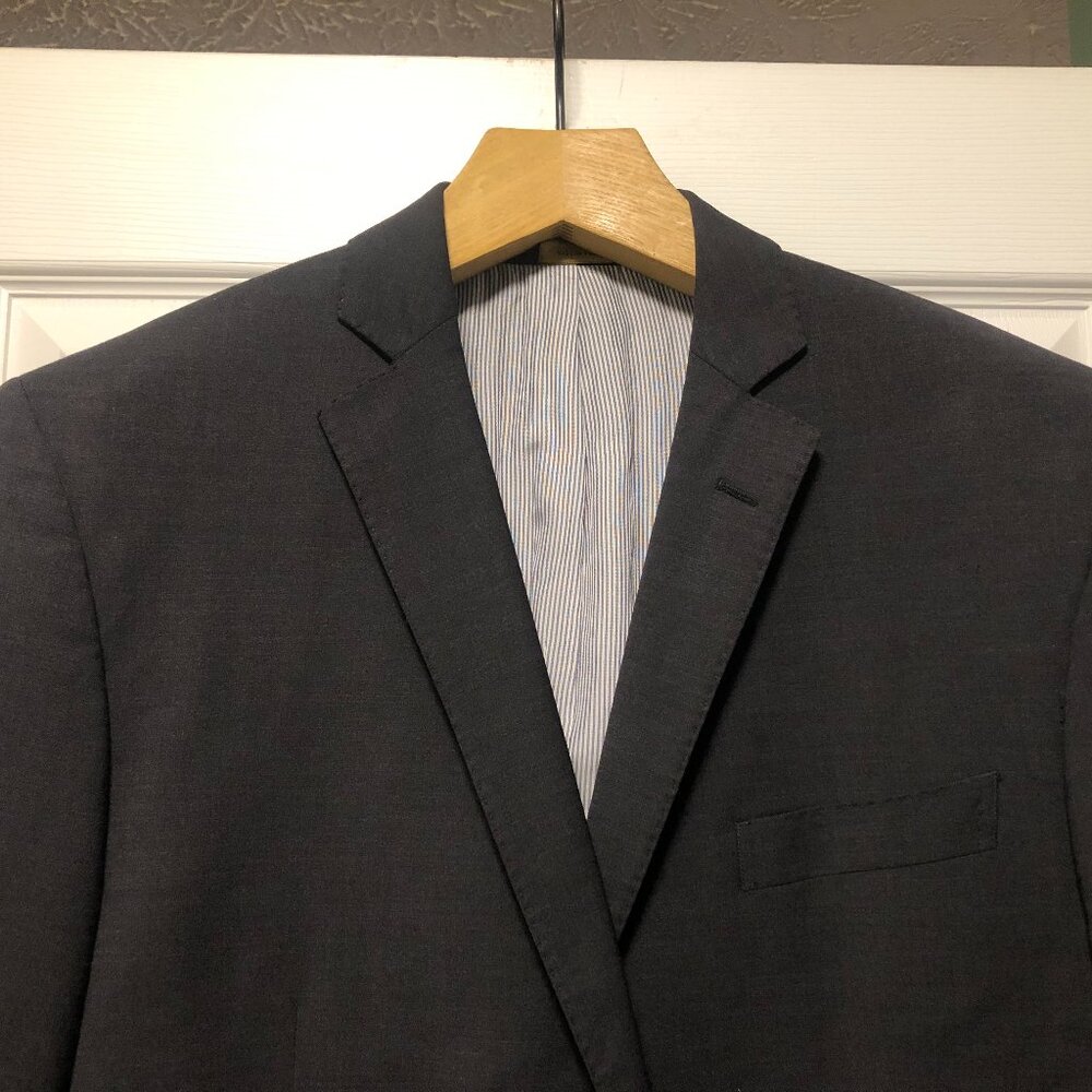 Brooks brothers men's charcoal 88%wool blazer sport coat jacket  size: 45R